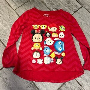 Disney Tsum Tsum Character Kids Long Sleeve Shirt Size 7/8